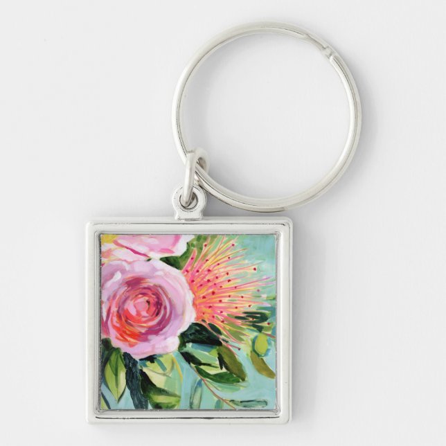 Brushy Floral I Keychain (Front)