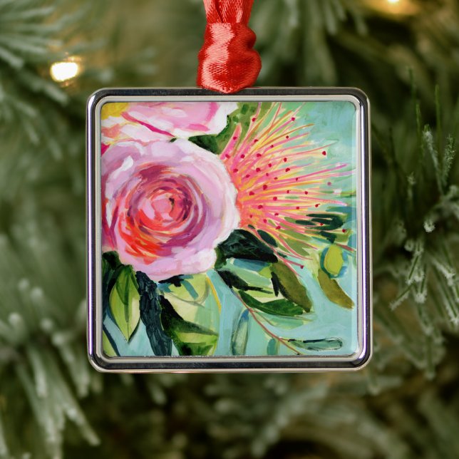 Brushy Floral I Metal Ornament (Tree)