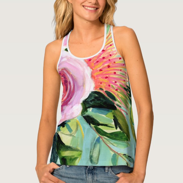 Brushy Floral I Tank Top (Front)