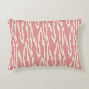 Brushy Ikat Blush & Off White Accent Pillow