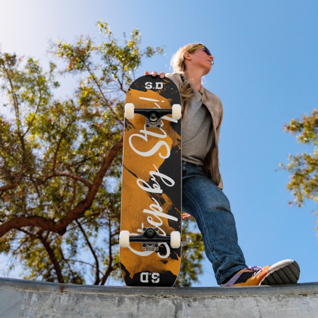Brushy Orange Black  Skateboard (Outdoor 1)