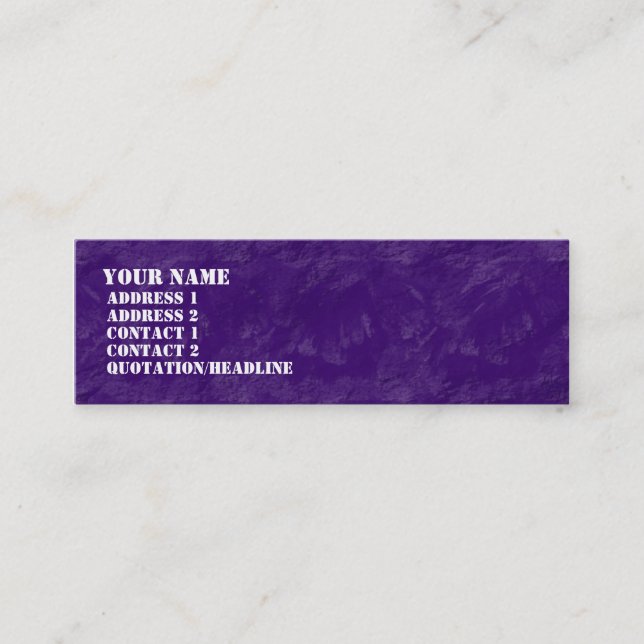 Brushy Rock - Purple Mini Business Card (Front)