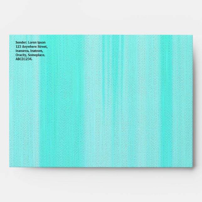 Brushy Turquoise Painted Canvas Texture Effect Envelope (Front)