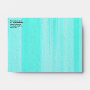 Brushy Turquoise Painted Canvas Texture Effect Envelope