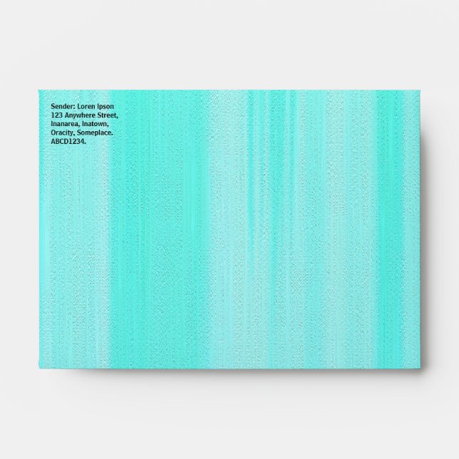 Brushy Turquoise Painted Canvas Texture Effect Envelope (Front)