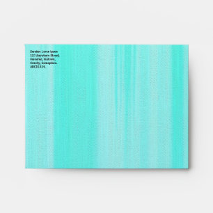 Brushy Turquoise Painted Canvas Texture Effect Envelope