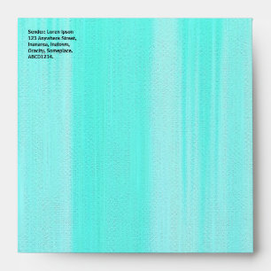 Brushy Turquoise Painted Canvas Texture Effect Envelope