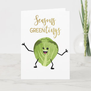 brussel sprout funny christmas greetings green card