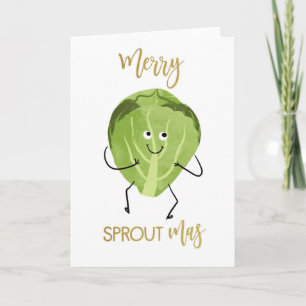 brussel sprout funny christmas greetings green card