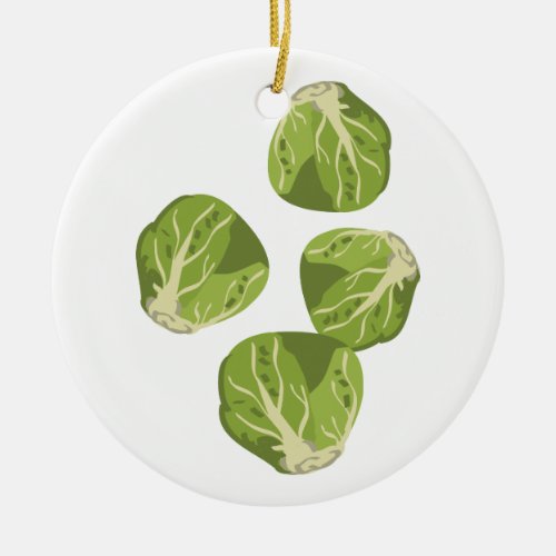 Brussel Sprouts Ceramic Ornament