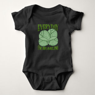 Brussel Sprouts Plant Veganism Pun Vegan Humor Baby Bodysuit
