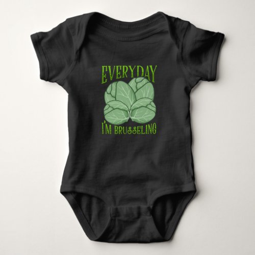 Brussel Sprouts Plant Veganism Pun Vegan Humor Baby Bodysuit