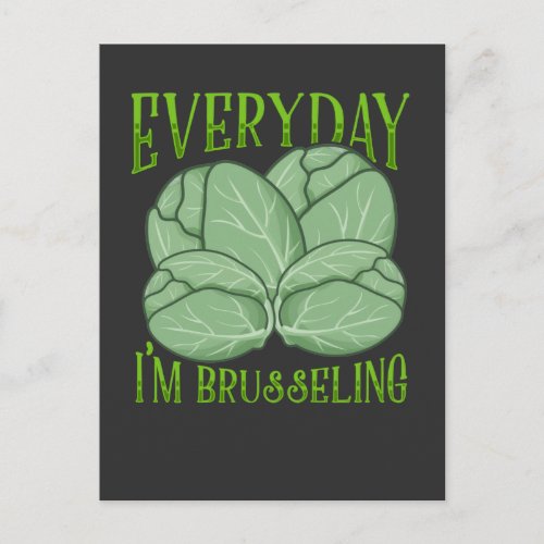 Brussel Sprouts Plant Veganism Pun Vegan Humor Postcard