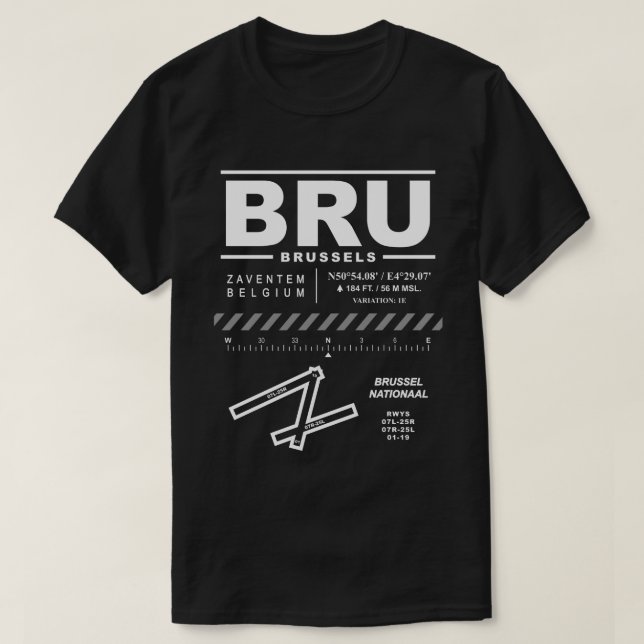 Brussels Airport BRU T-Shirt (Design Front)