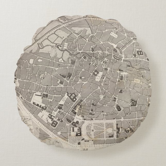 Brussels and Belgium Round Pillow (Front)