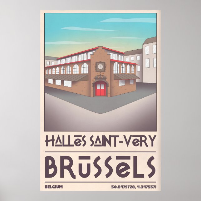 Brussels Architecture Print Halles Saint-Very (Front)