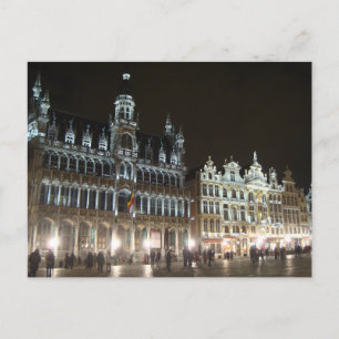 Brussels at night, Belgium Postcard