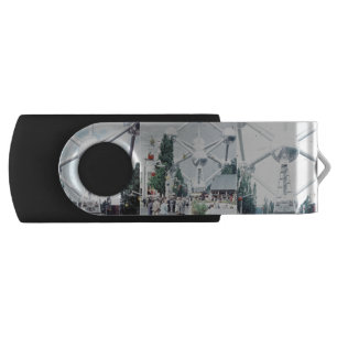 Brussels Atomium Photo Collage Flash Drive