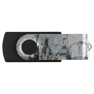 Brussels Atomium Photo Collage Flash Drive