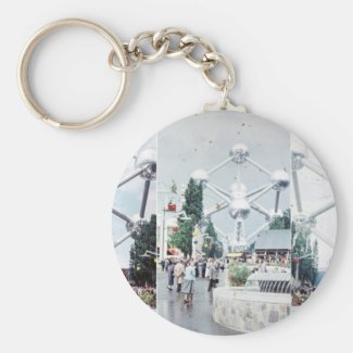 Brussels Atomium Photo Collage Keychain