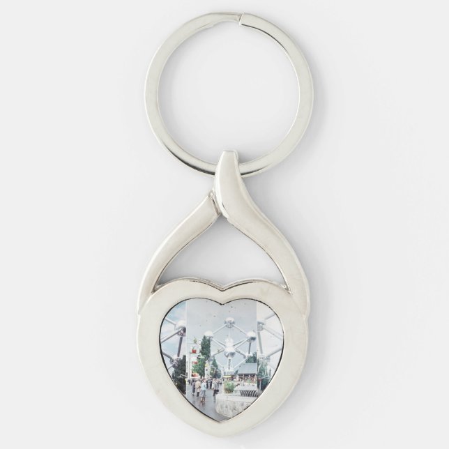 Brussels Atomium Photo Collage Keychain (Front)