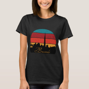 Brussels Atomium Retro Sunset Travel T-Shirt