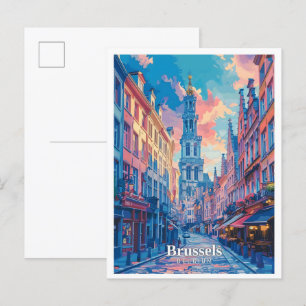 Brussels Belgium Art Vintage Travel  Postcard