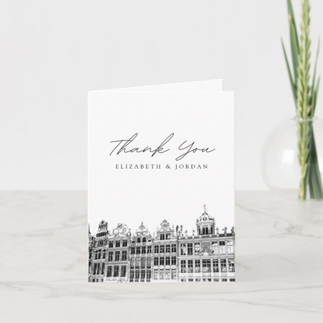 Brussels Belgium Blank Thank You Card (Front)
