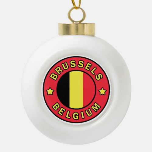 Brussels Belgium Ceramic Ball Christmas Ornament