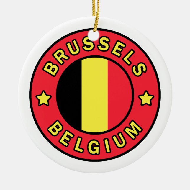 Brussels Belgium Ceramic Ornament (Front)
