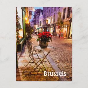 Brussels Belgium Christmas photo Postcard