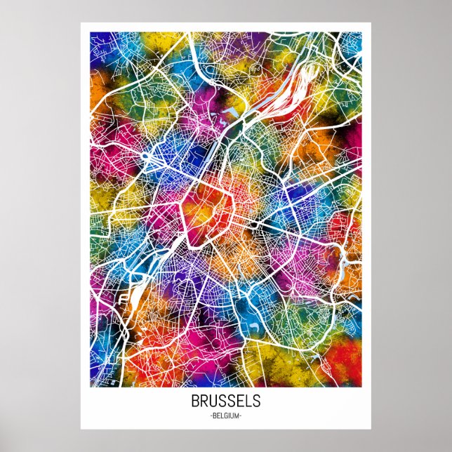 Brussels Belgium City Map Poster (Front)