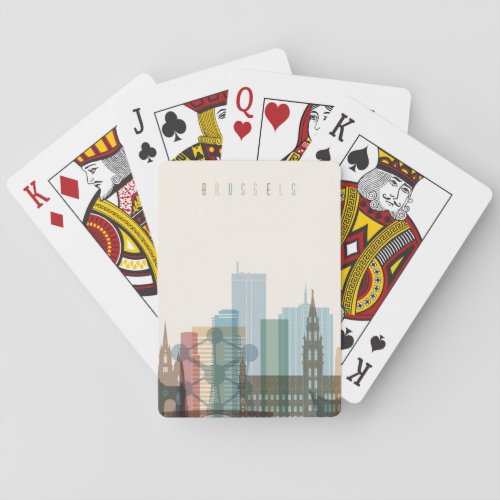 Brussels Belgium  City Skyline Poker Cards