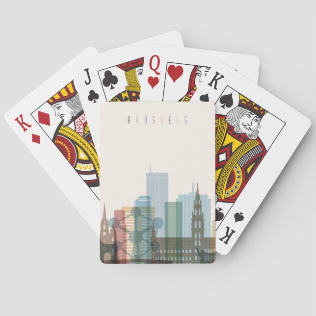 Brussels, Belgium | City Skyline Poker Cards (Back)