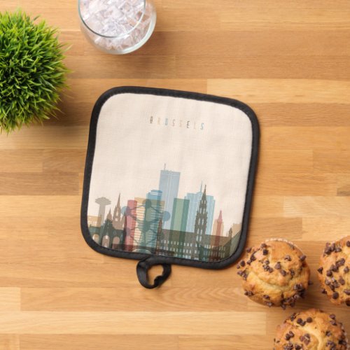 Brussels Belgium  City Skyline Pot Holder