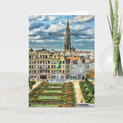 Brussels Belgium cityscape photo Card