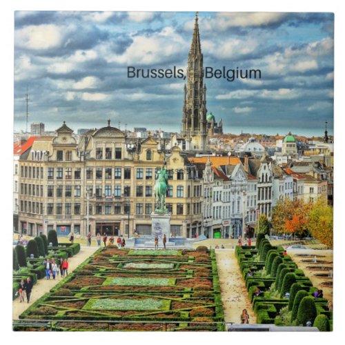 Brussels Belgium cityscape photo Ceramic Tile