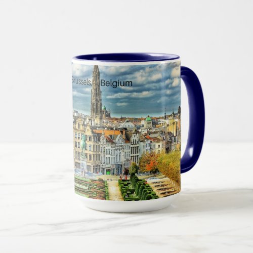 Brussels Belgium cityscape photo Mug