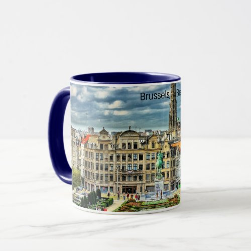 Brussels Belgium cityscape photo Mug