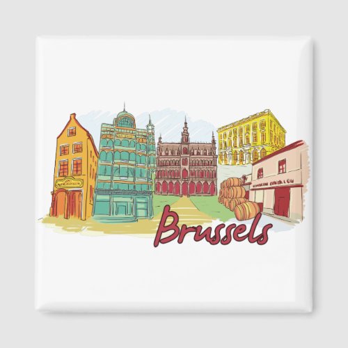 Brussels Belgium Famous City Magnet