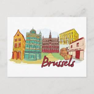 Brussels, Belgium Famous City Postcard