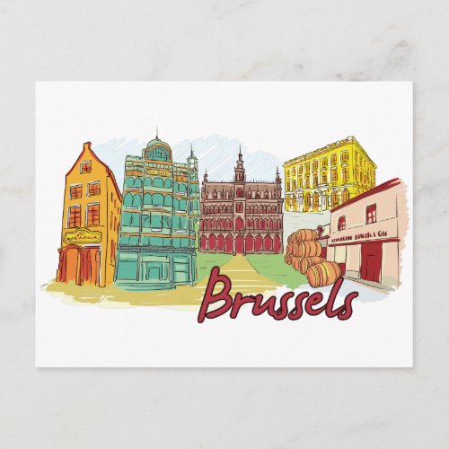 Brussels Belgium Famous City Postcard