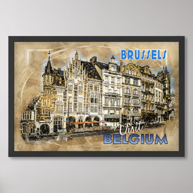 Brussels, Belgium, from the series "Visit..." Framed Art (Framed Front)