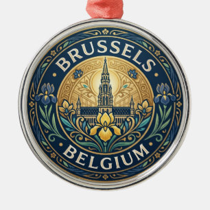 Brussels Belgium Metal Ornament