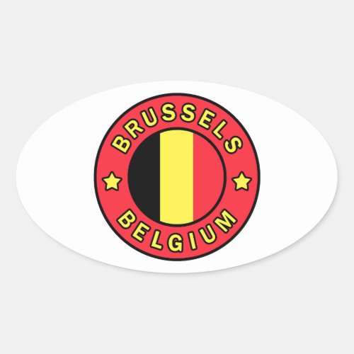 Brussels Belgium Oval Sticker