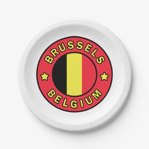 Brussels Belgium Paper Plates