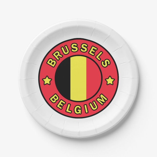 Brussels Belgium Paper Plates (Front)