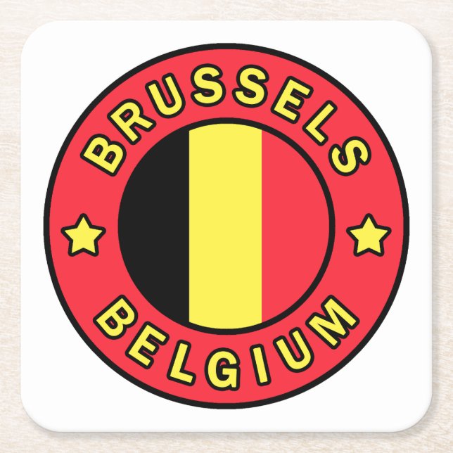 Brussels Belgium Square Paper Coaster (Front)