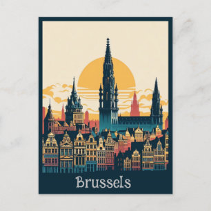 Brussels, Belgium stylist painting Holiday Postcard