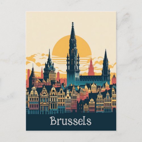 Brussels Belgium stylist  painting Postcard